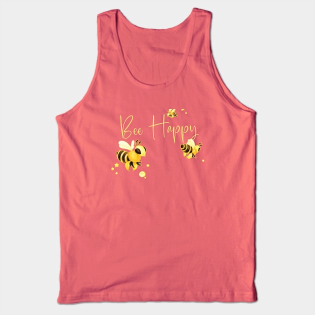 Bee Happy Tank Top by dreaming_hazel